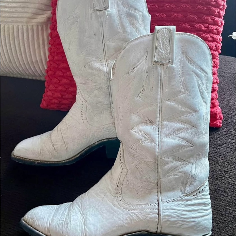 Boots White Western Cowboy Boots, made by the Sanders women’s size 7